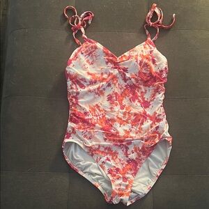 Swimwear One-Piece in Pink and White